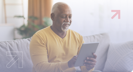Older man using an iPad