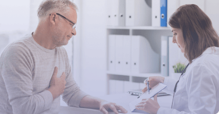 Doctor and patient reviewing a document